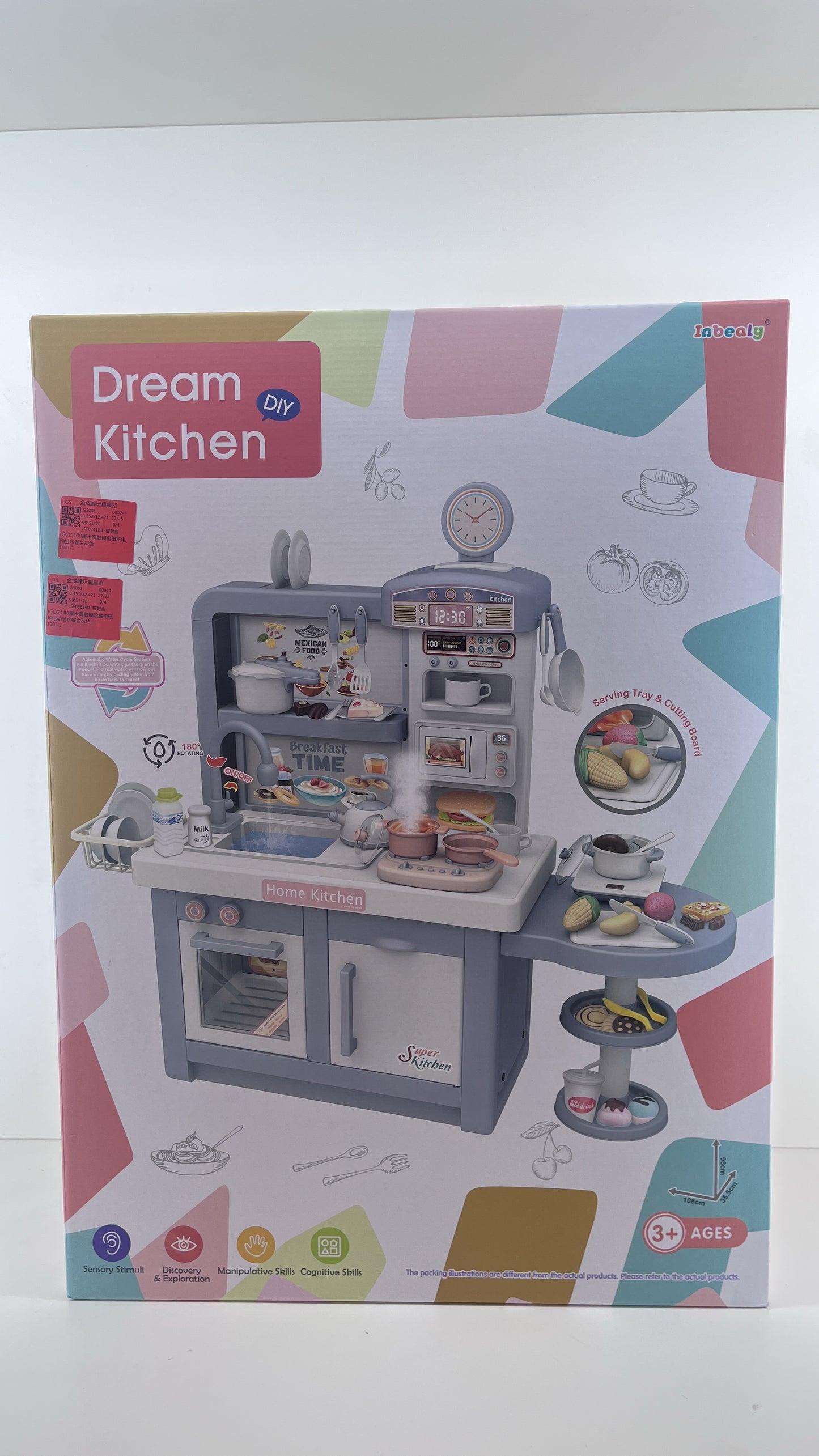 🍽️👩🍳 Cocina Infantil Deluxe en Color Gris – Juego Completo con Accesorios ✨🧁