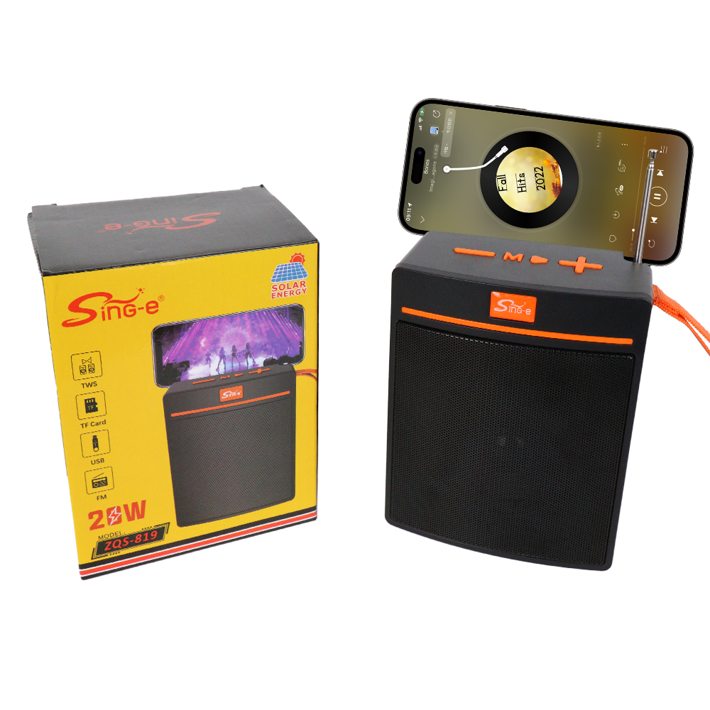 Altavoz Bluetooth Solar SING-E ZQS-819 con Radio FM – Portátil y Multifuncional