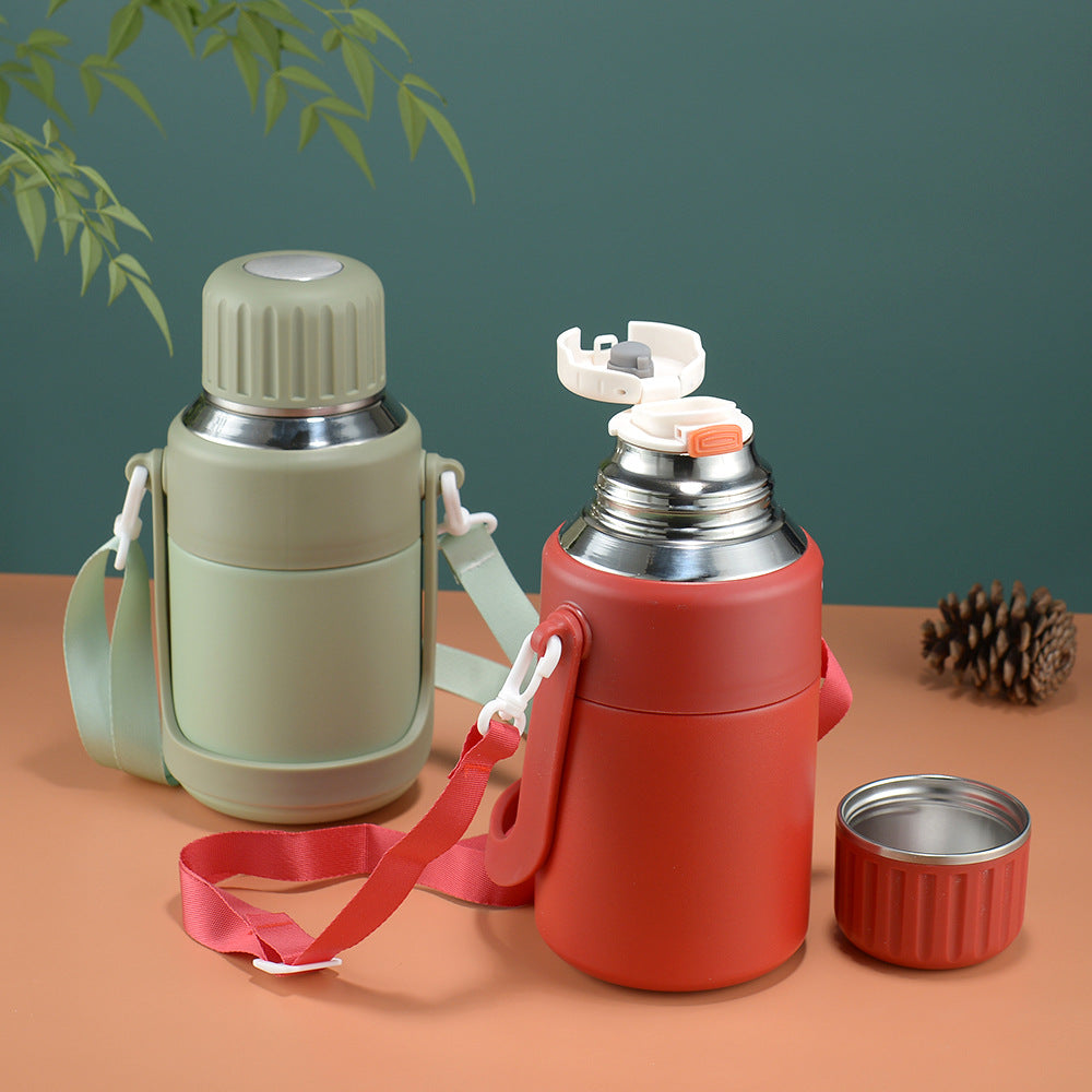 Termo Compacto Portátil con Asa – Botella Térmica de Diseño Moderno