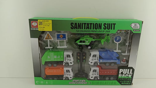 🚛🚧 Set de Vehículos de Construcción con Helicóptero – Juego Completo de Obra para Niños 🛠️✨