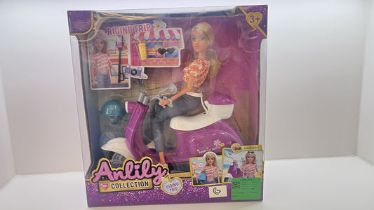 🛵✨ Muñeca Anlily en Motocicleta – Aventuras Sobre Ruedas 💖🌟