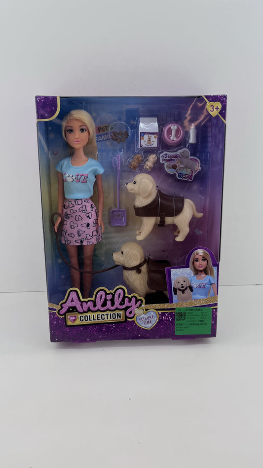 👧🐶 Muñeca Anlily con Perrito y Accesorios – Set Completo