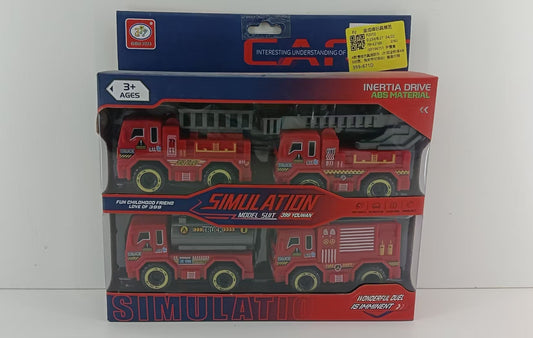 🚒🔥 Set de Camiones de Bomberos Metálicos – Vehículos de Rescate para Niños 👨‍🚒✨