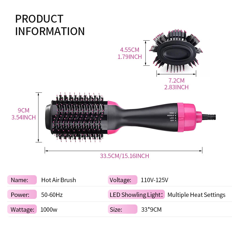 Cepillo Secador de Cabello Multifuncional – Alisador, Voluminizador y Moldeador Profesional