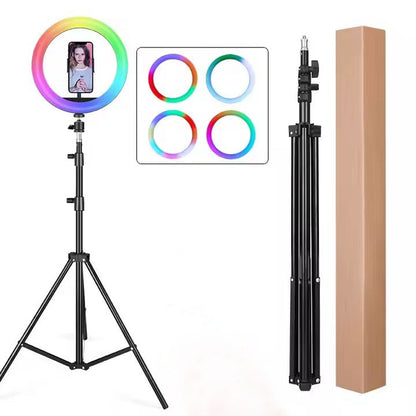 Anillo de Luz LED RGB con Trípode – Luz de Relleno para Maquillaje, Fotografía y Video