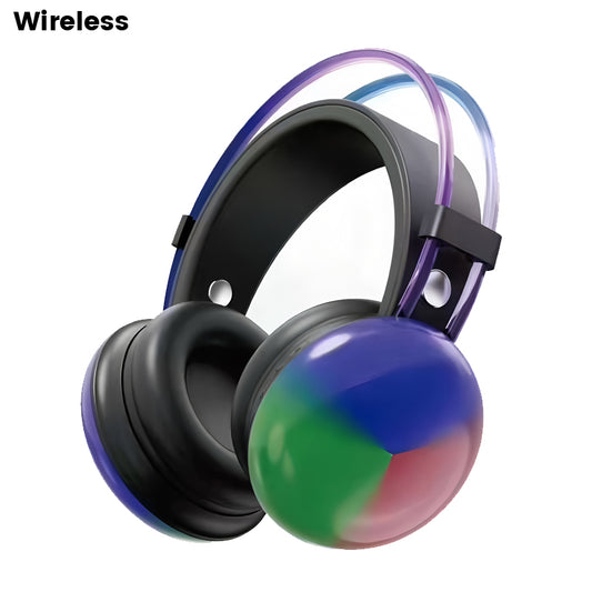 Auriculares Inalámbricos Plegables RGB – Bluetooth 5.0 con Cancelación Activa de Ruido y Graves Profundos