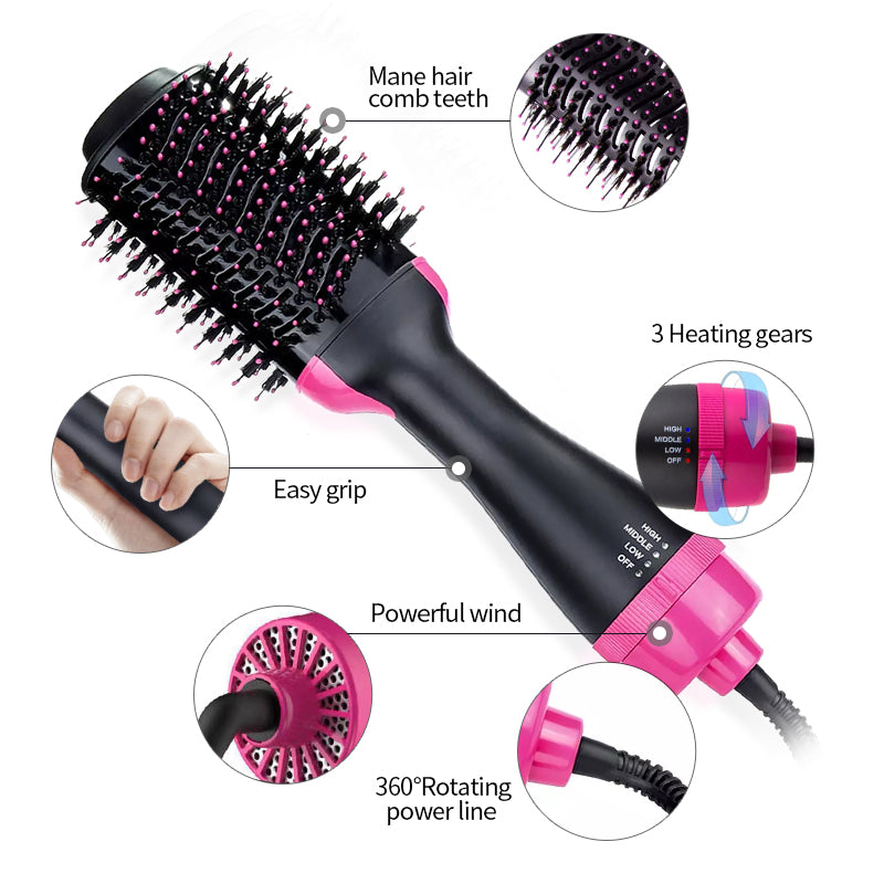 Cepillo Secador de Cabello Multifuncional – Alisador, Voluminizador y Moldeador Profesional