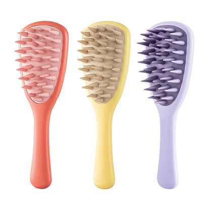 Cepillo de Lavado y Masaje de Cabello Doble Cara – Con Correa de Silicona y Dientes de Nylon