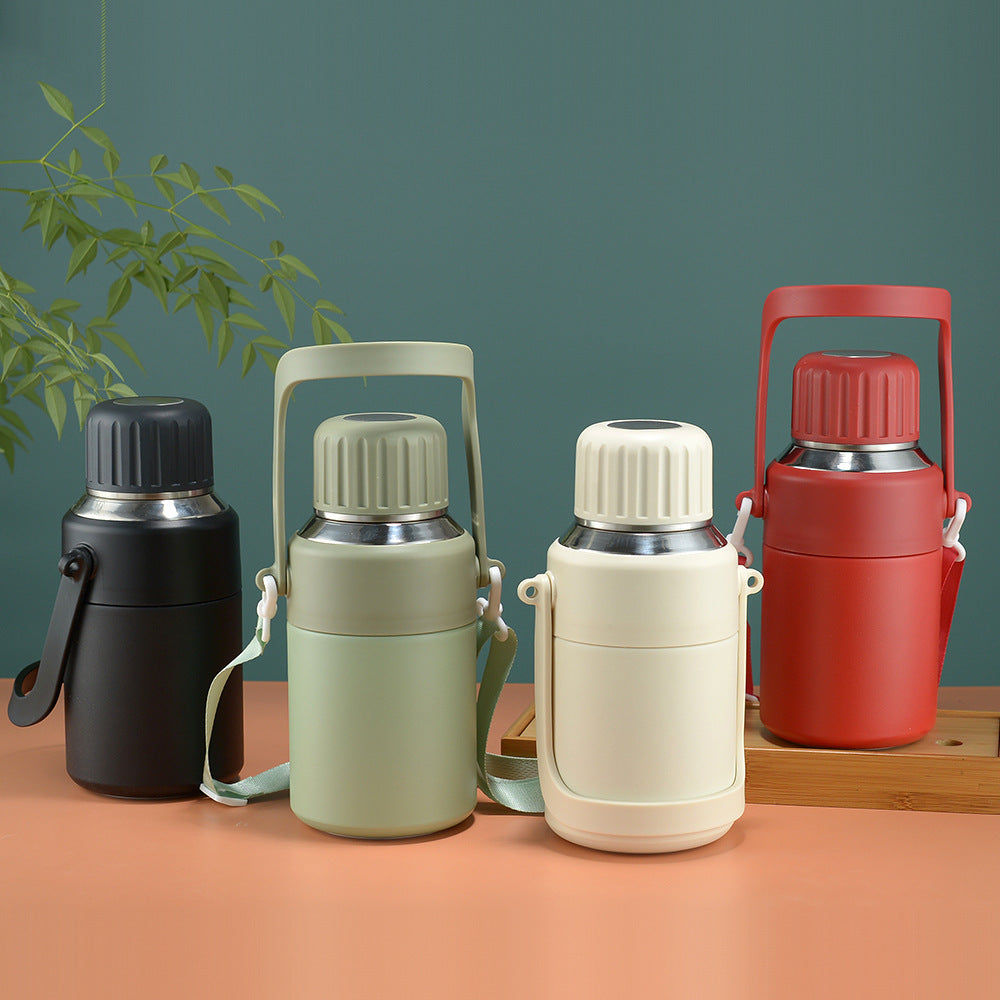 Termo Compacto Portátil con Asa – Botella Térmica de Diseño Moderno