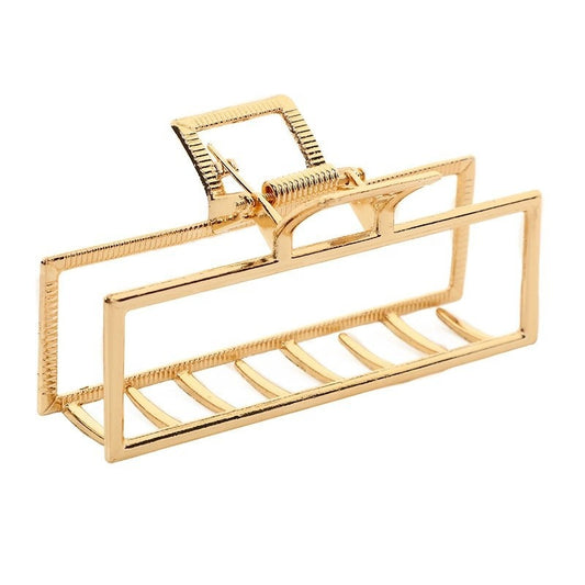 Pinza Dorada Rectangular para Cabello – Diseño Minimalista y Elegante