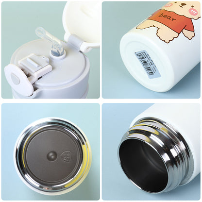 Termo Infantil con Diseño de Osito – Botella Térmica con Tapa Abatible y Pico Antiderrame