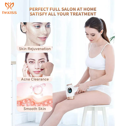 Depiladora IPL Profesional Blanco Dorado – Luz Pulsada Recargable para Uso Doméstico