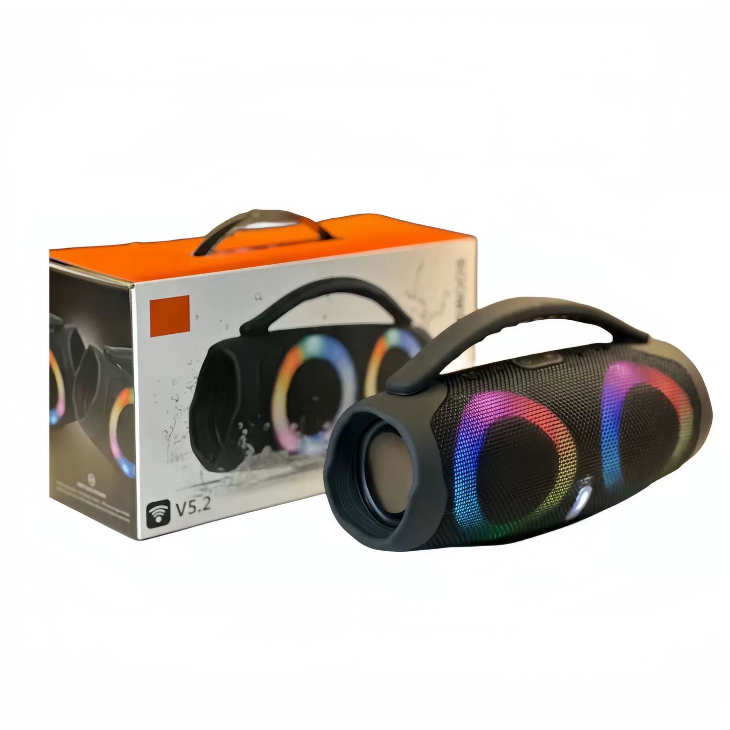 Altavoz Bluetooth Portátil Boombox RGB – Sonido Estéreo, Potente y Resistente al Agua