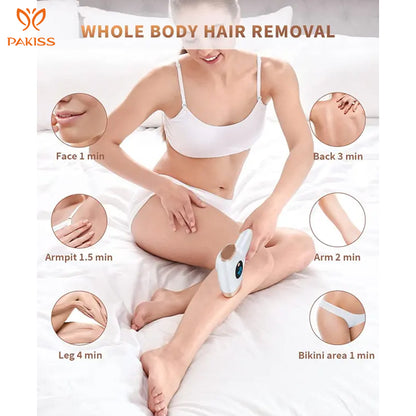 Depiladora IPL Profesional Blanco Dorado – Luz Pulsada Recargable para Uso Doméstico