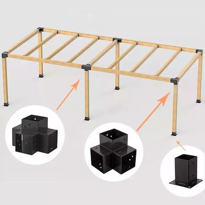 Soporte Metálico para Pérgola de 4” – Hierro con Recubrimiento en Polvo Anticorrosivo