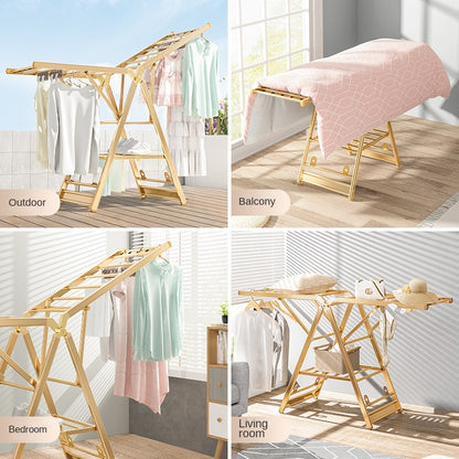 Tendedero Plegable de Aluminio – Color Dorado u Oro Rosa, Ligero y Resistente