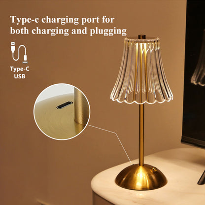 Lámpara de Mesa LED Creativa Recargable – Inalámbrica y Portátil, Ideal para Restaurante o Cena Romántica