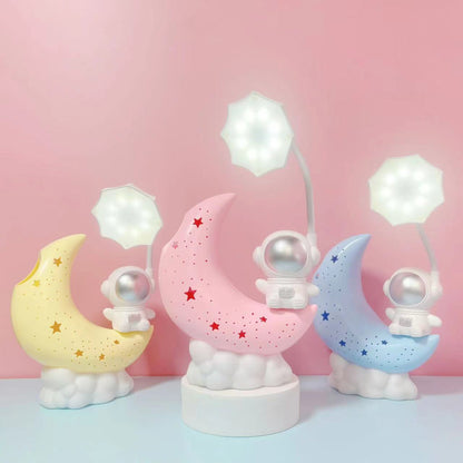 Lámpara de Mesa Infantil Recargable – Luz Nocturna de Estrellas y Conejo con Globo