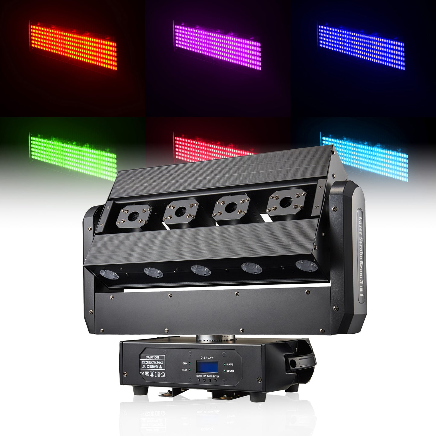 Luz LED Láser Estroboscópica 3 en 1 RGBW – Barra de Escenario con Control DMX512