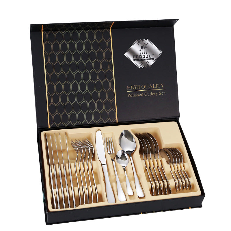 Juego Completo de Cubiertos Plateados – Set de Acero Inoxidable de Alta Calidad para Mesa Elegante