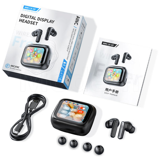 Auriculares Inalámbricos ANC TWS con Cancelación Activa de Ruido y Pantalla Digital BT 5.4