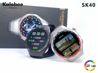 Reloj Inteligente Kalobee SK40 HD 2025 – Impermeable IP68 con Monitoreo de Salud y 3 Correas