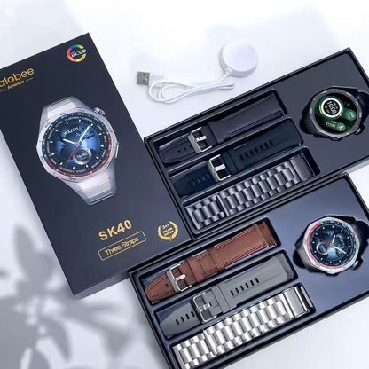 Reloj Inteligente Kalobee SK40 HD 2025 – Impermeable IP68 con Monitoreo de Salud y 3 Correas