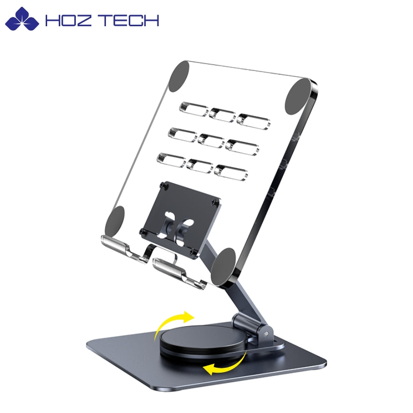 Soporte Acrílico Plegable para Tablet y iPad – Base Giratoria 360° de Escritorio
