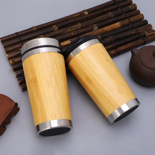 Botella Ecológica de Bambú y Acero Inoxidable – Térmica, con Infusor y Grabado Personalizado