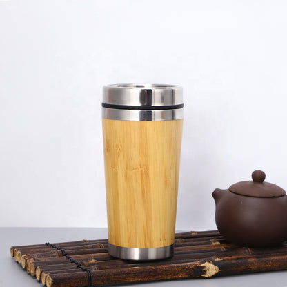 Botella Ecológica de Bambú y Acero Inoxidable – Térmica, con Infusor y Grabado Personalizado