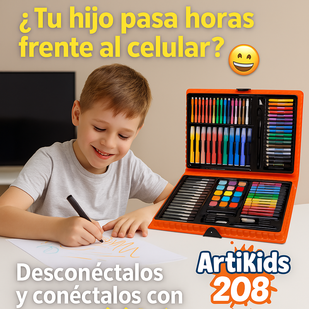 🎨 **ArtiKids 208 – Maleta Artística para Niños Creativos**