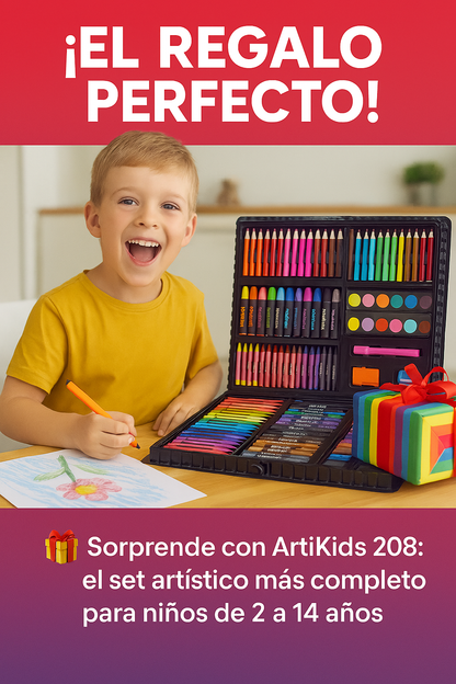 🎨 **ArtiKids 208 – Maleta Artística para Niños Creativos**