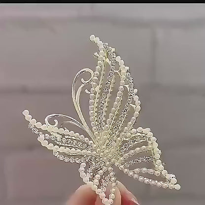 Pinza de Pelo Mariposa de Lujo con Brillantes – Estilo Coquette / Glam Elegante