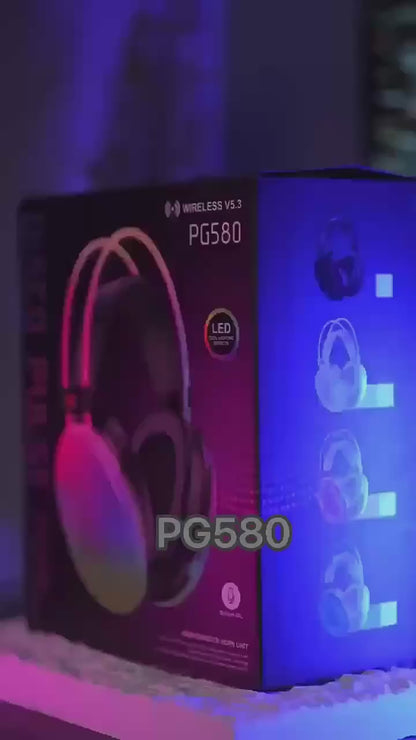 Auriculares Inalámbricos Plegables RGB – Bluetooth 5.0 con Cancelación Activa de Ruido y Graves Profundos