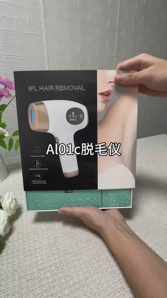 Depiladora IPL Profesional Blanco Dorado – Luz Pulsada Recargable para Uso Doméstico