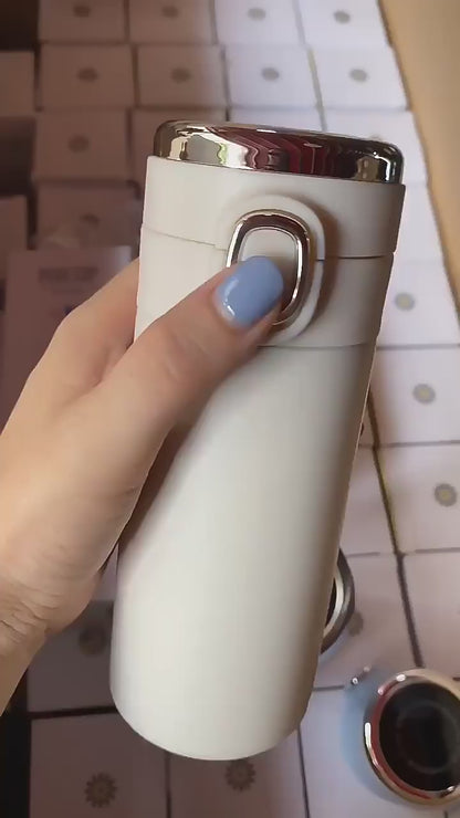 Termo de Acero Inoxidable con Botón Automático – Botella Térmica Hermética de Alta Calidad