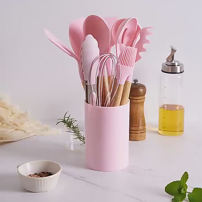 Set de Utensilios de Cocina de Silicona 12 Piezas – Espátulas Antiadherentes y Resistentes al Calor