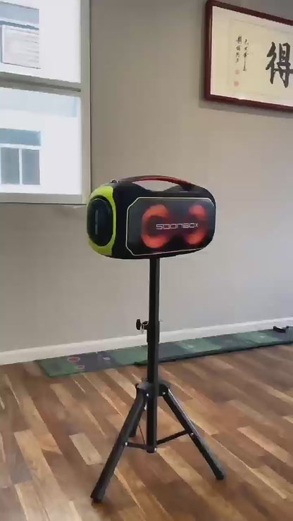 Altavoz Boombox Inalámbrico con Bajos Potentes y 2 Micrófonos – Resistente al Agua