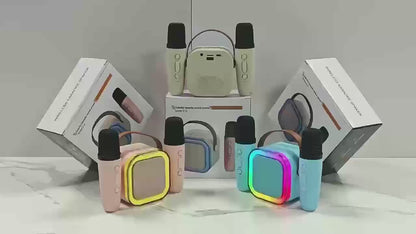 Mini Altavoz de Karaoke Portátil con 2 Micrófonos Inalámbricos – Regalo Promocional